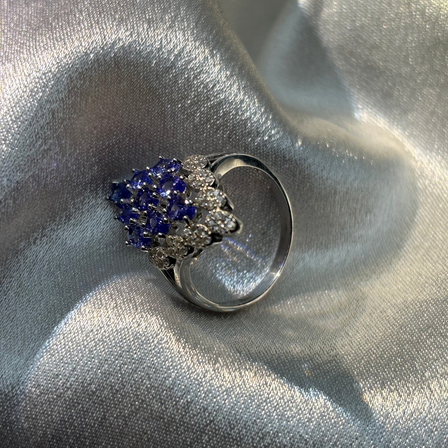 S925 Sterling Silver Natural Tanzanite Ring