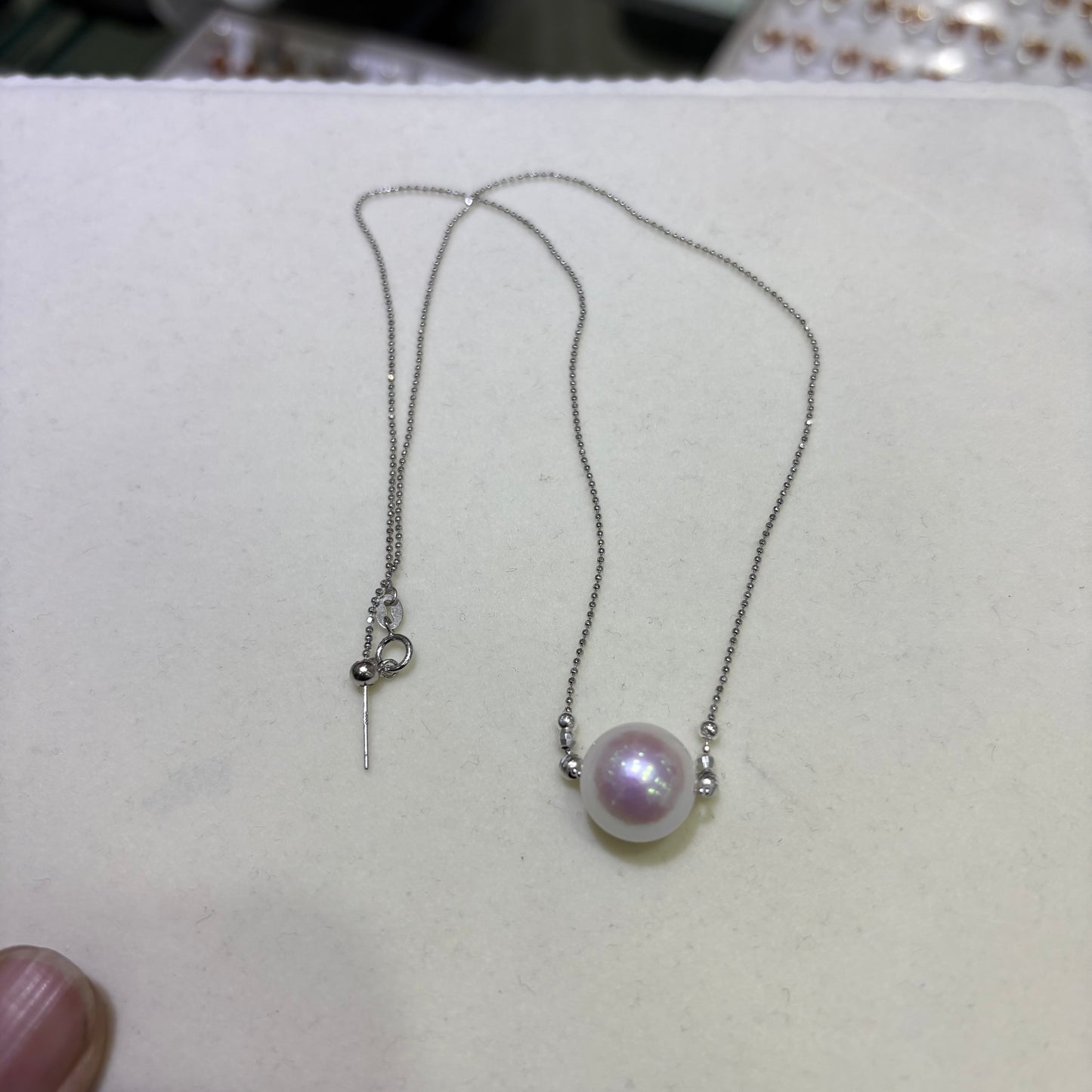 Custom link- S925 Sterling Silver Natural Freshwater Pearl Strong Pink Overtone LuLuTong Necklace