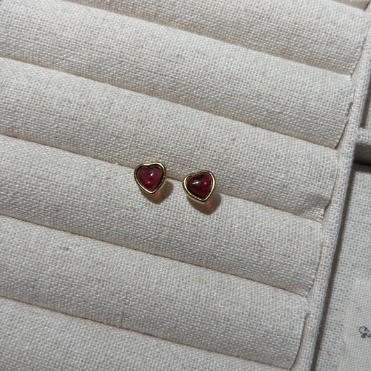 Custom-made Natural Red Garnet Sterling Silver Gold Plated Earrings