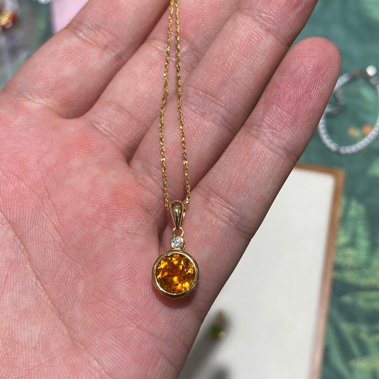 Natural Citrine And Peridot S925 Sterling Silver Classic 18K Gold Plated Bracelet \ Pendant