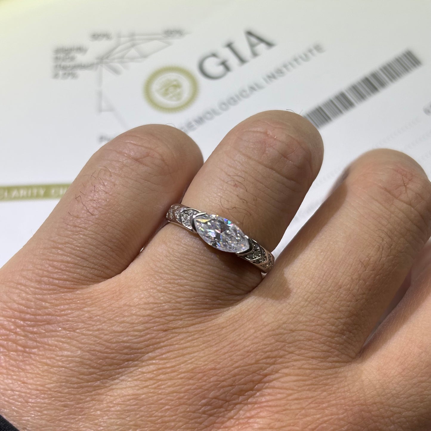 1ct Marquise Cut Moissanite Diamond S925 Sterling Silver Classic 18K Gold Plated Eye Of Horus Ring