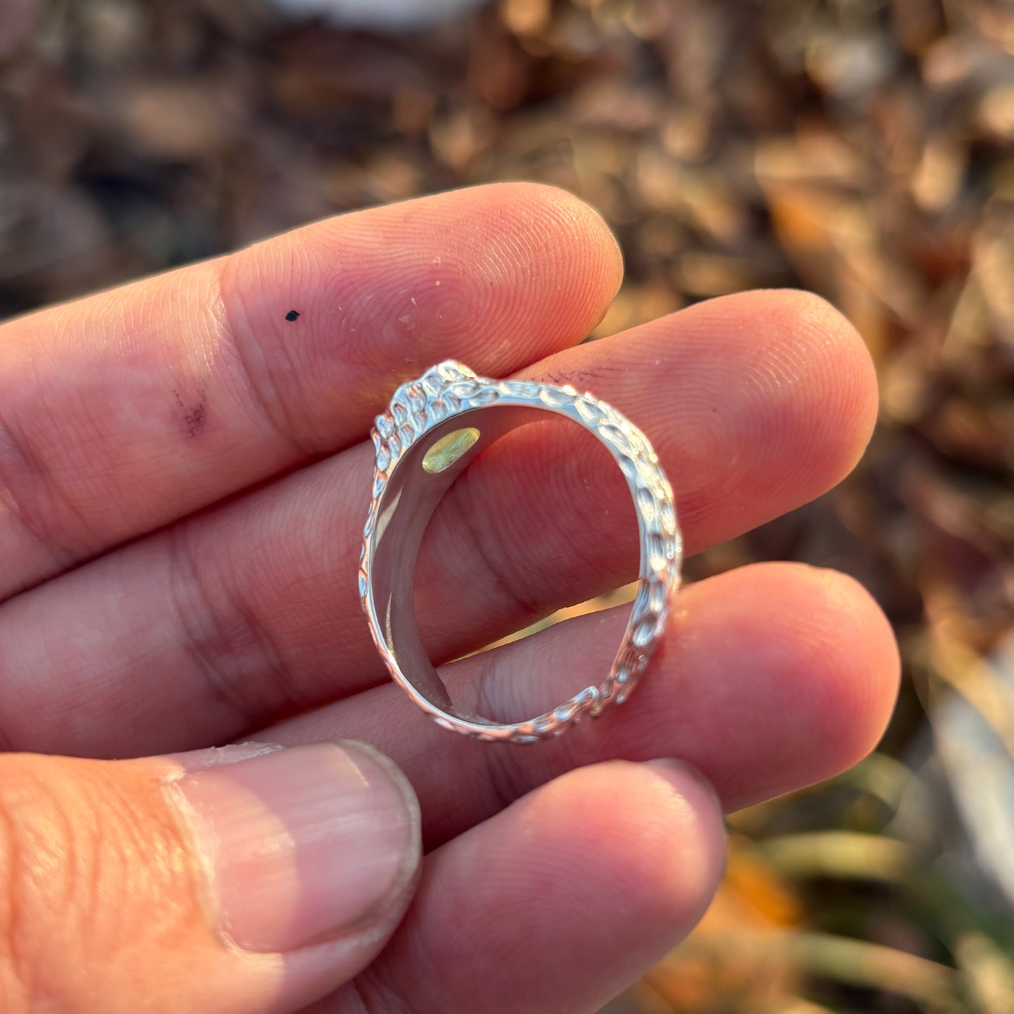Custom-made Natural Peridot Hand Made Sterling Silver Gold Plated Ring