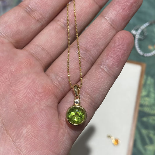 Natural Citrine And Peridot S925 Sterling Silver Classic 18K Gold Plated Bracelet \ Pendant