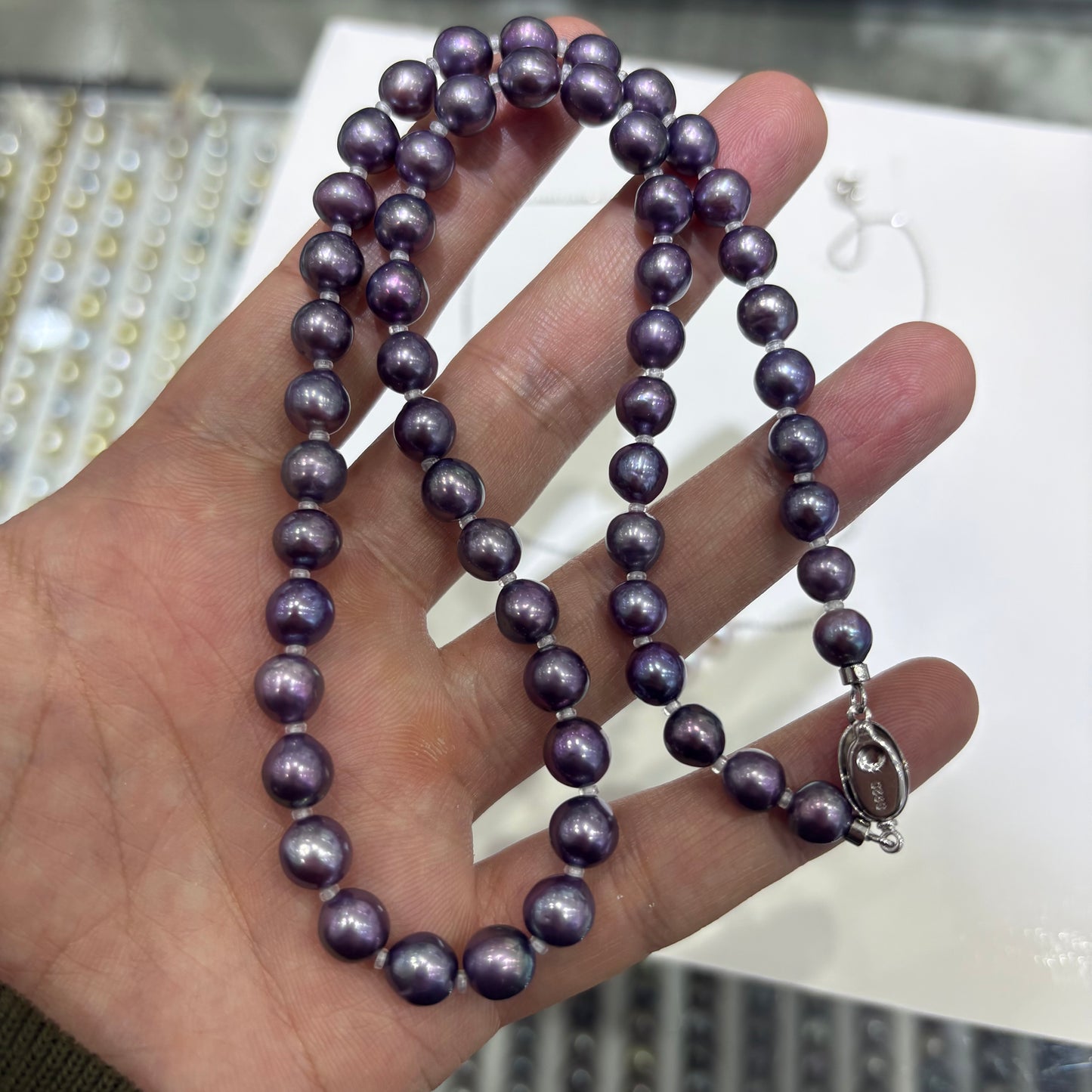 Custom link- Sterling silver with natural pearls