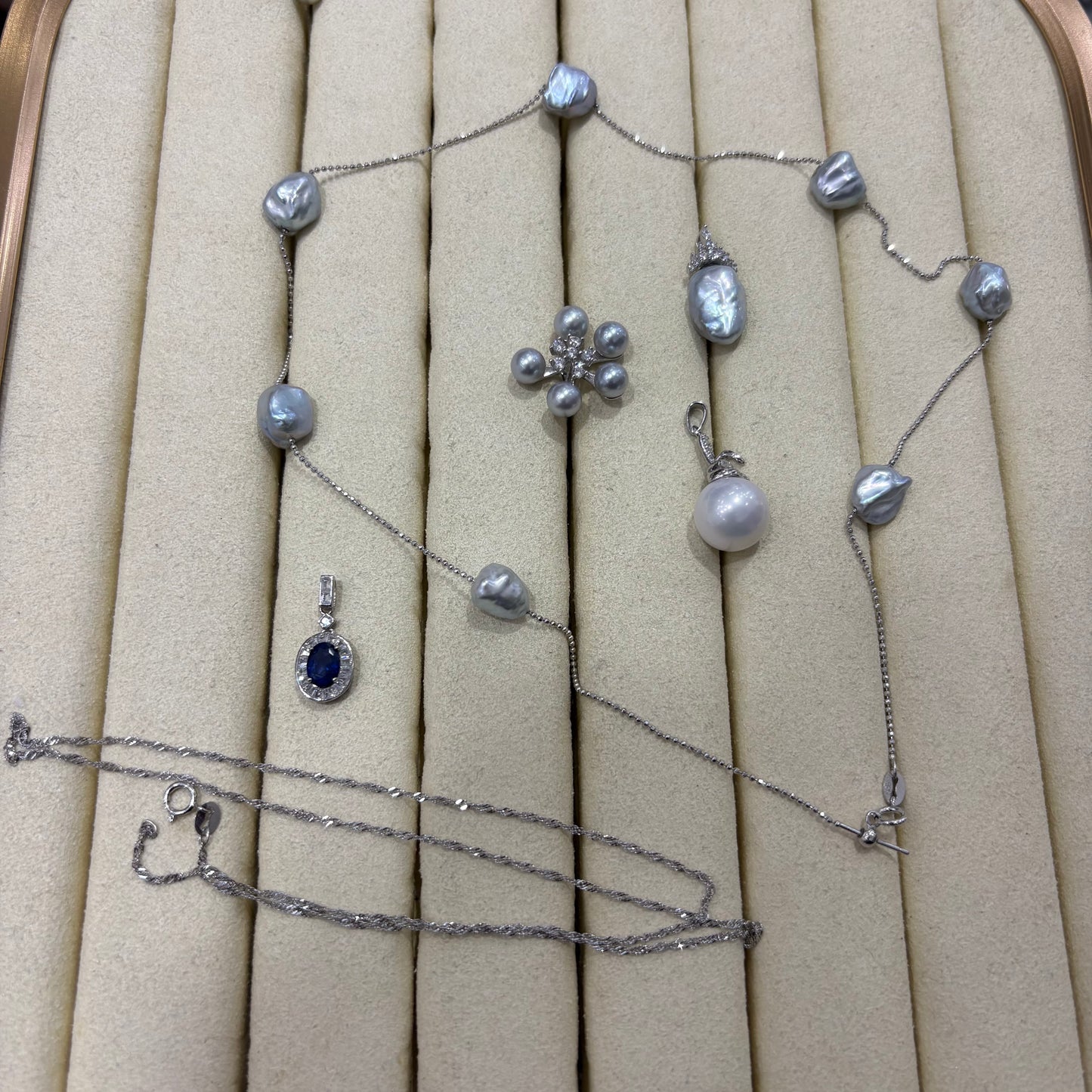 Custom link-All natural pearls and gemstones with sterling silver