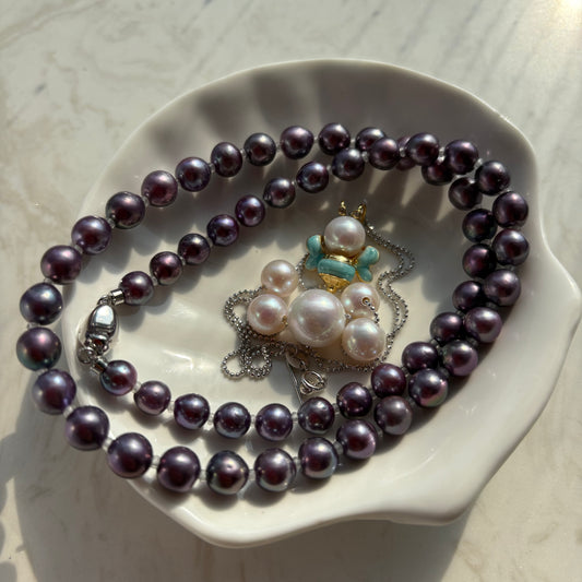 Custom link- Sterling silver with natural pearls