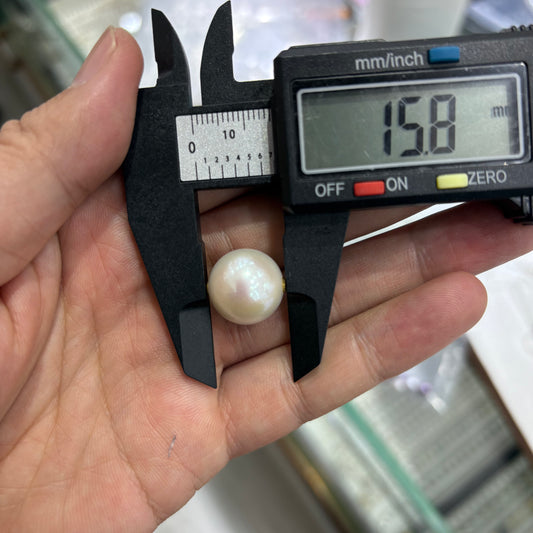 Custom link-Natural Freshwater Pearls 18K Gold Lulutong Pendant 15mm