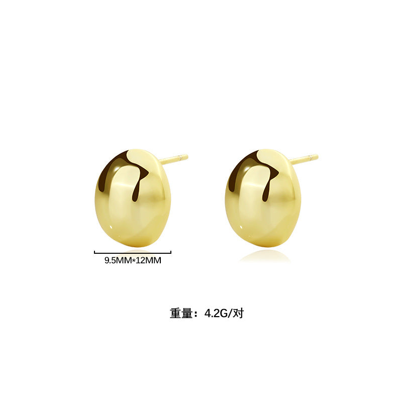 Yuanfan 925 sterling silver cold wind retro stud earrings summer European and American ins circle twist earrings women's high-end ear buckles