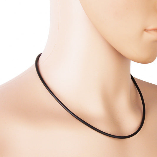 3MM BLACK RUBBER CORD Mens Womens Necklace Neck Collar Acces